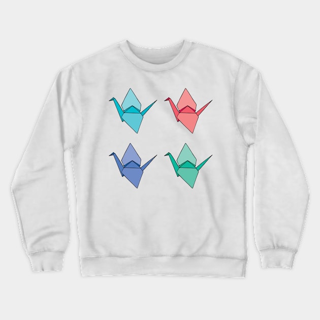 Origami Crane Pattern Set Crewneck Sweatshirt by murialbezanson